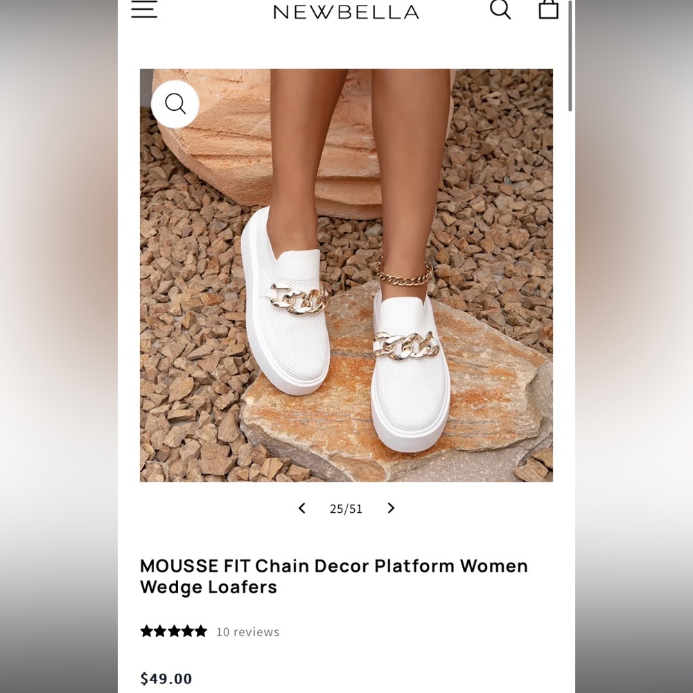 NewBella MOUSSE FIT Chain Decor Platform Women Wedge Loafers - New!